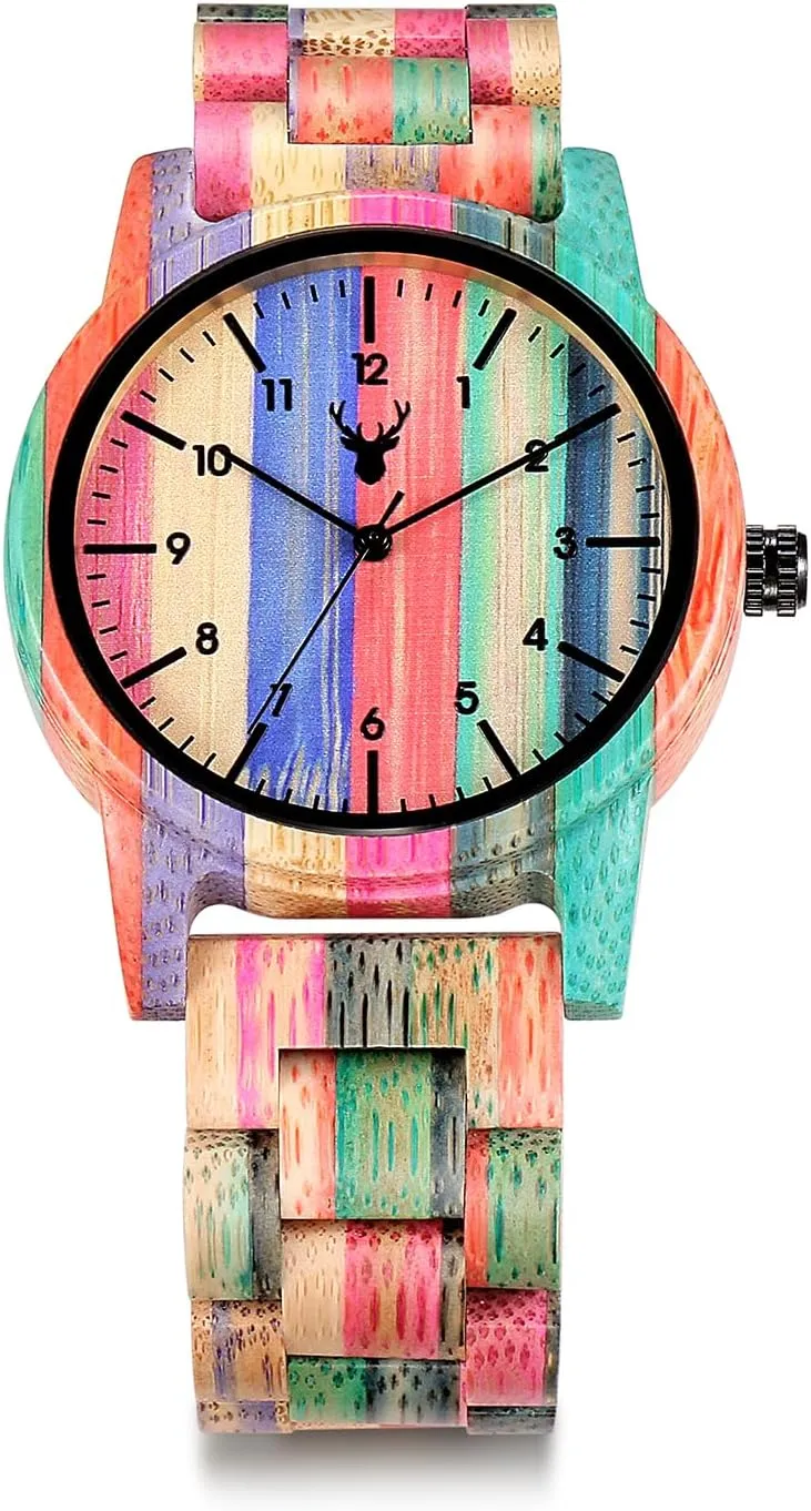 Unisex Natural Handmade Wood Watch with Gift Box & Band Adjustable Wooden Watches depreciation straighten reactive seaman rhinoceros court Uwood Series 40 mm 