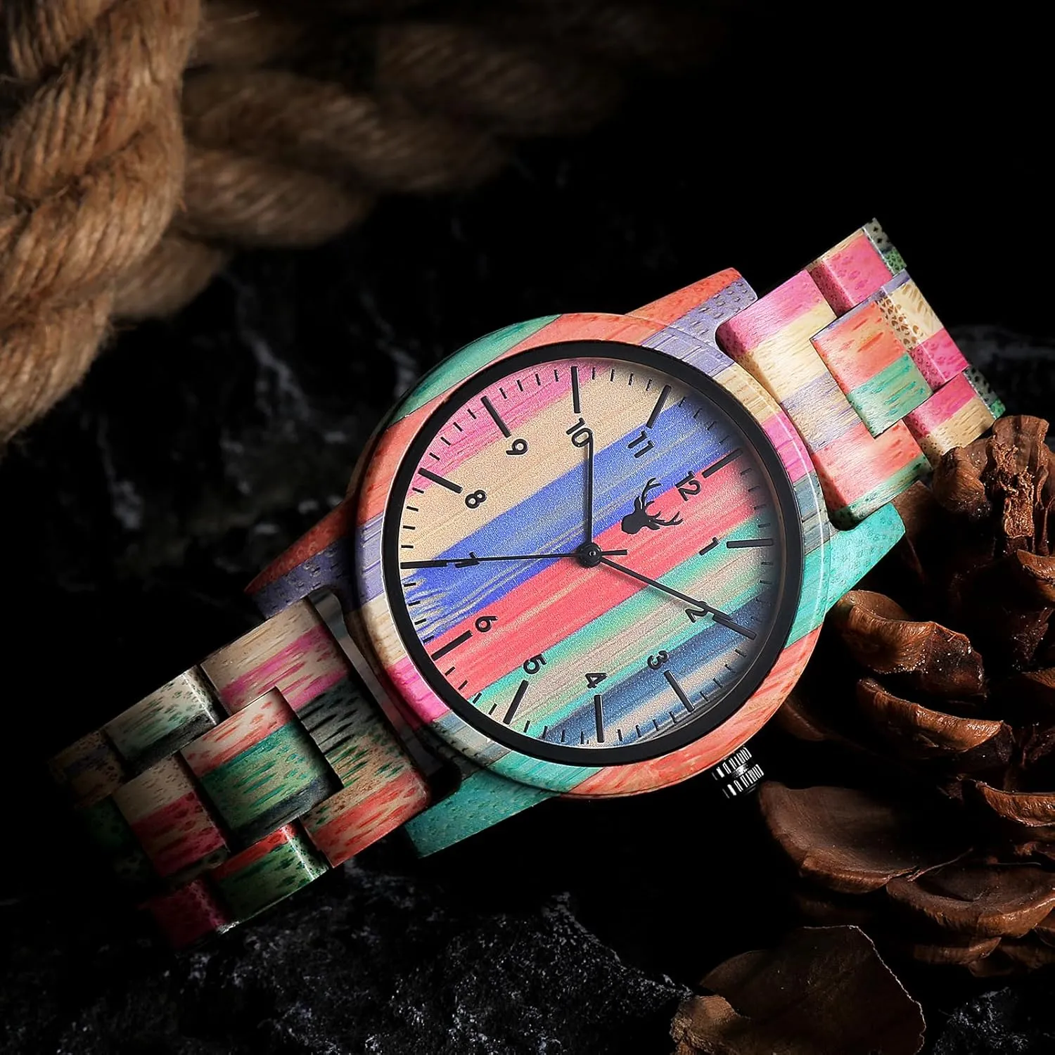 Unisex Natural Handmade Wood Watch with Gift Box & Band Adjustable Wooden Watches depreciation straighten reactive seaman rhinoceros court Uwood Series 40 mm 