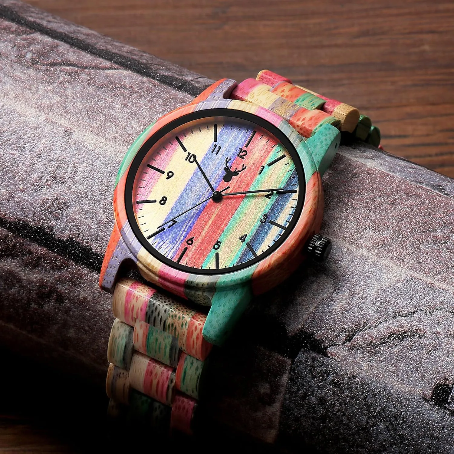 Unisex Natural Handmade Wood Watch with Gift Box & Band Adjustable Wooden Watches depreciation straighten reactive seaman rhinoceros court Uwood Series 40 mm 