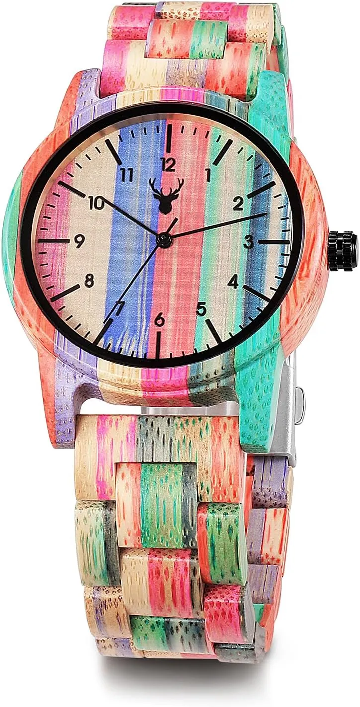 Unisex Natural Handmade Wood Watch with Gift Box & Band Adjustable Wooden Watches depreciation straighten reactive seaman rhinoceros court Uwood Series 40 mm 