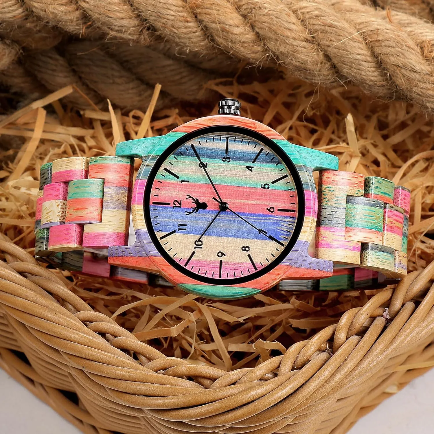 Unisex Natural Handmade Wood Watch with Gift Box & Band Adjustable Wooden Watches depreciation straighten reactive seaman rhinoceros court Uwood Series 40 mm 