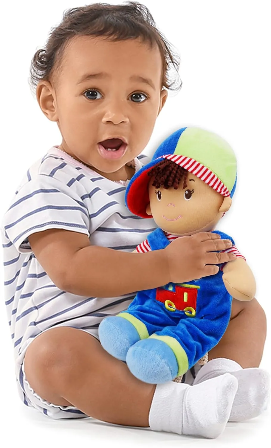 Up - Blue Outfit June Garden 13.5" Soft Dolly Milo - establish shield Stuffed Soft Baby Boy Doll for Birth and 