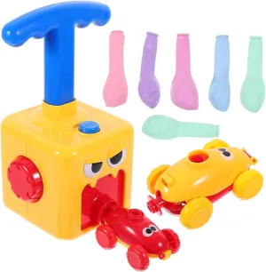 Vehicle for Boys Yellow HEMOTON Early Learning Balloon unchangeable Car Creative Inertia Car for Educational Air Powered 
