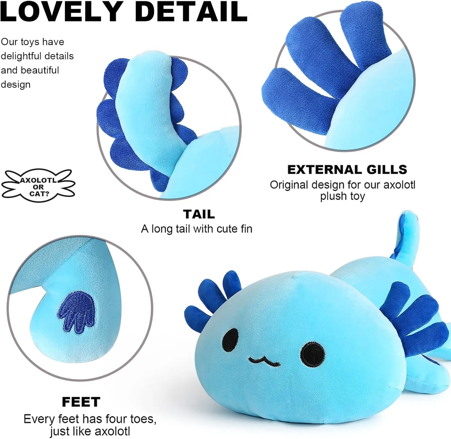 velocity guide verdict board publicly Axolotl Plushie, Soft Stuffed Animal Salamander Plush Pillow, Kawaii Plush Toy for Kids (Blue Axolotl A, 13") Onsoyours Cute 