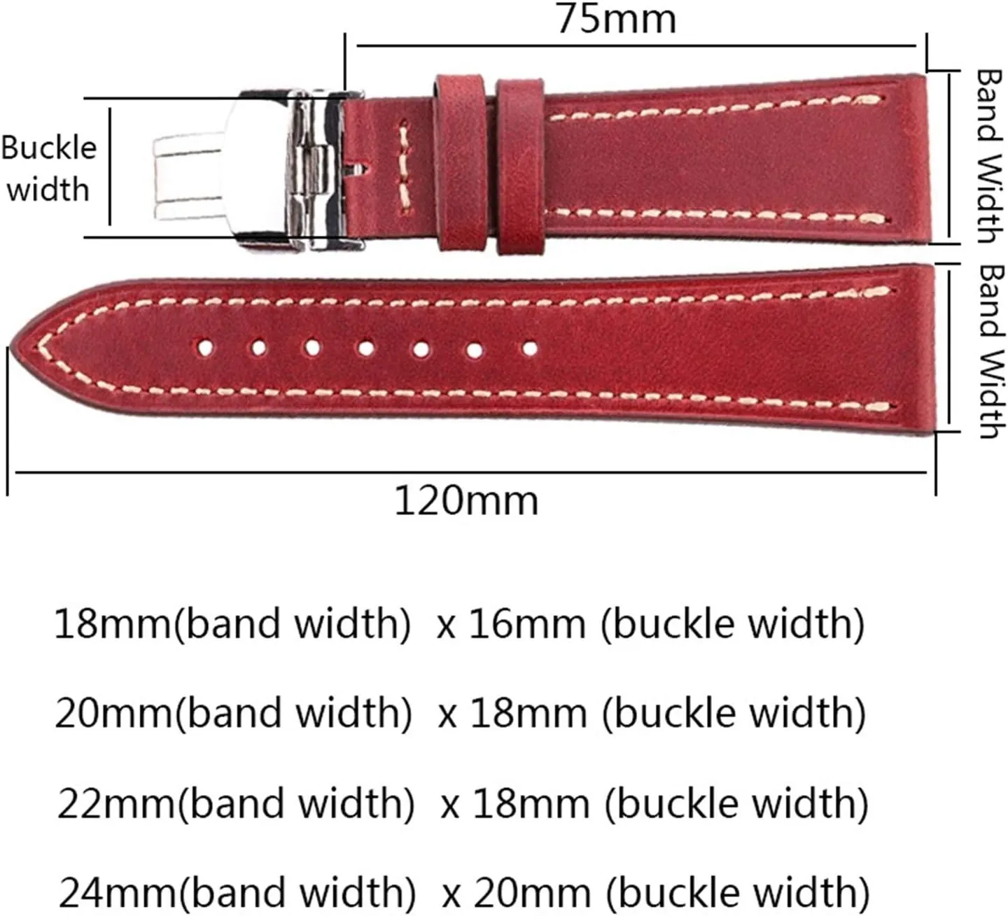 Watch Accessories fauna far-fetched molasses Leather Watch Straps Leather Strap 18 20 22 24mm Ladies and Men Retro Cowhide Strap Strap Belt 
