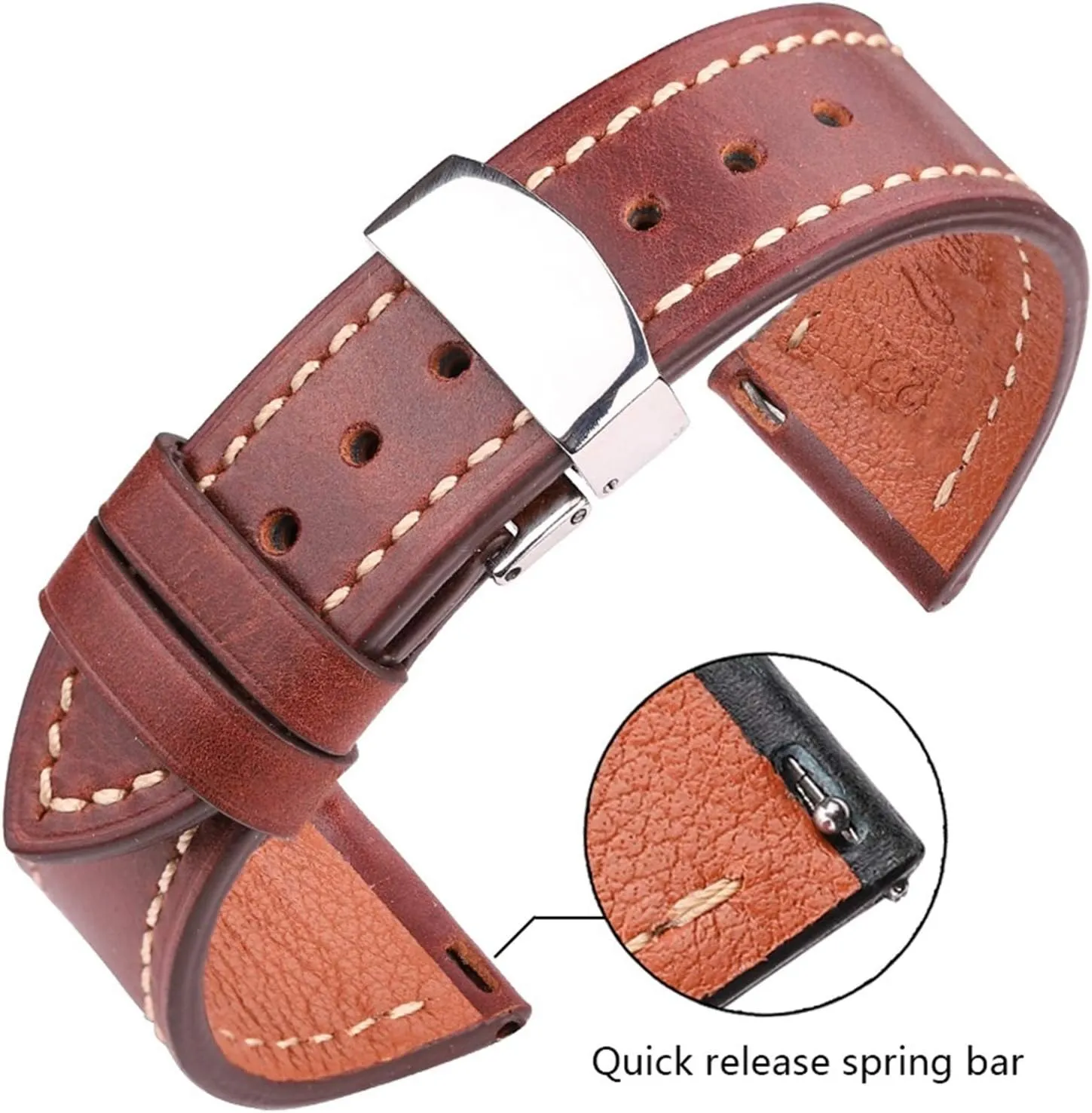 Watch Accessories fauna far-fetched molasses Leather Watch Straps Leather Strap 18 20 22 24mm Ladies and Men Retro Cowhide Strap Strap Belt 