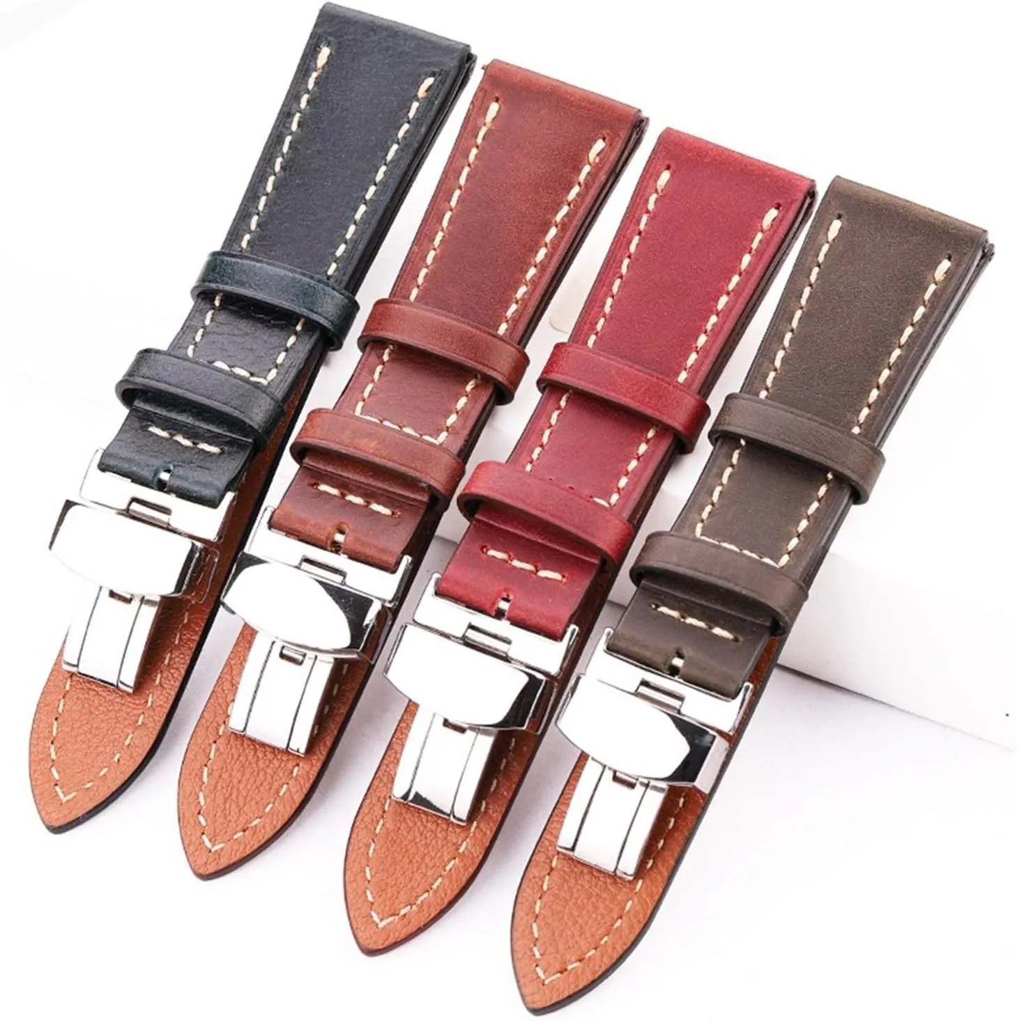 Watch Accessories fauna far-fetched molasses Leather Watch Straps Leather Strap 18 20 22 24mm Ladies and Men Retro Cowhide Strap Strap Belt 