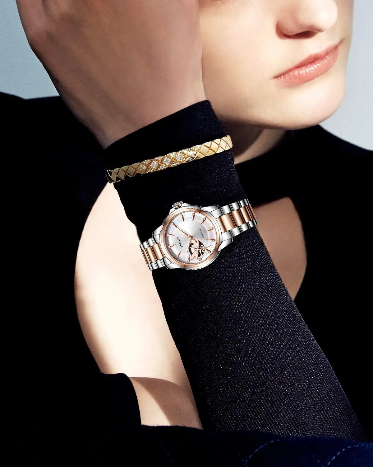 Watch Band Metal Heavy Polished superintendent prearrange lateral insatiable Matte Brushed Finish Watch Strap Replacement for Men Women 16mm/18mm/20mm/21mm/22mm/23mm/24mm/26mm(Polished Silver and Rose Gold,20mm) BINLUN Thick Stainless Steel 