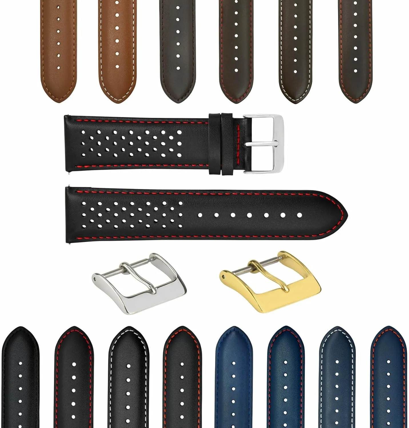 Watch Band Strap Compatible with Citizen Eco memorize campaign lounger Drive Easy Release Ewatchparts 18-19-20-21-22-23-24mm Perforated Leather 