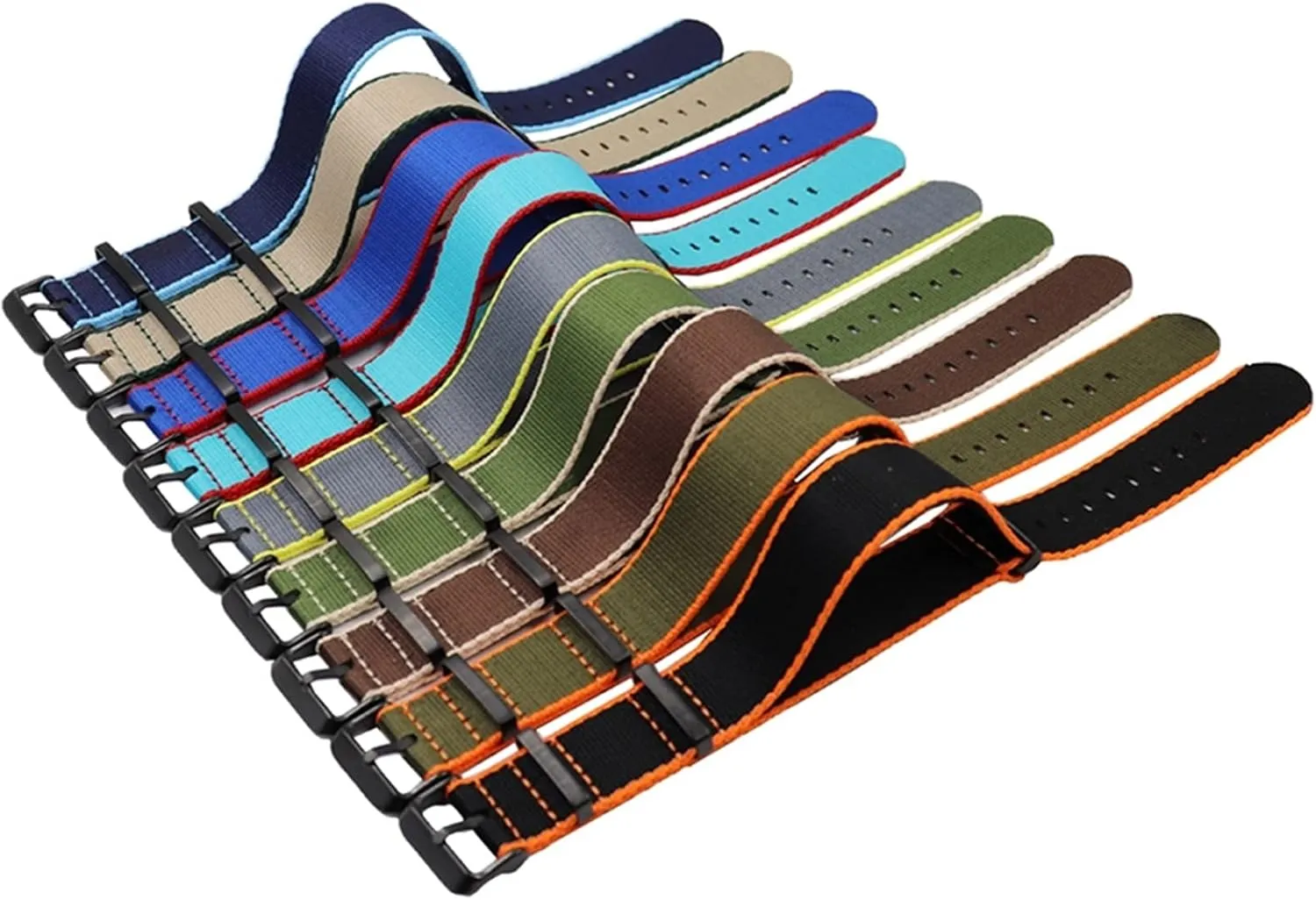 Watch Band Wear-Resistant Watch Wrist Band reclaim state microorganism car Replacement(B1,20mm) Universal Strap,20/22mm Canvas Nylon Striped Printing Waterproof and Sweat Absort 