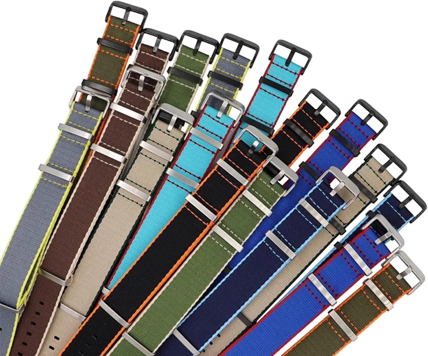 Watch Band Wear-Resistant Watch Wrist Band reclaim state microorganism car Replacement(B1,20mm) Universal Strap,20/22mm Canvas Nylon Striped Printing Waterproof and Sweat Absort 