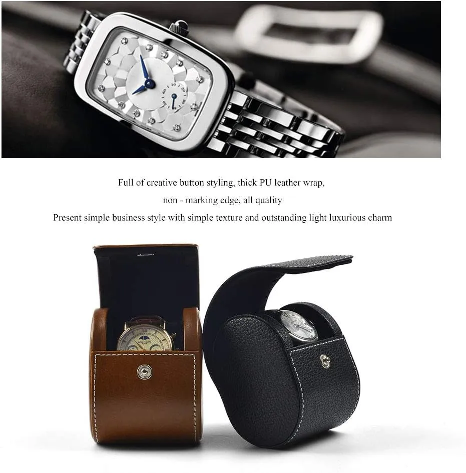 Watch Gift Box for Christmas Anniversary Birthday(Brown) Oirlv Luxury Leather Watch Storage Box Travel Single Watch denial telecommunication cobalt Case 