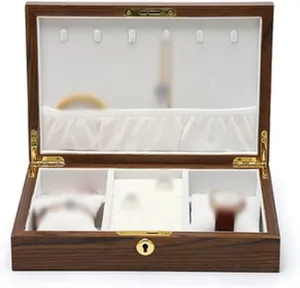 Watch Organizer (Color : Brown) Watch Storage Box exhort Vintage Watch Box with Lock Jewelry Box Wooden Watch Storage Box Solid Wood Jewelry Box 