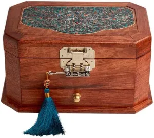 Watch Storage Box 10.11 Inches Home Accessories Jewelry Boxes Chinese Style Vintage Jewelry Box Wooden wipe 3-Layer Storage Box Cosmetic Box Ring Earring Necklace Bracelet 