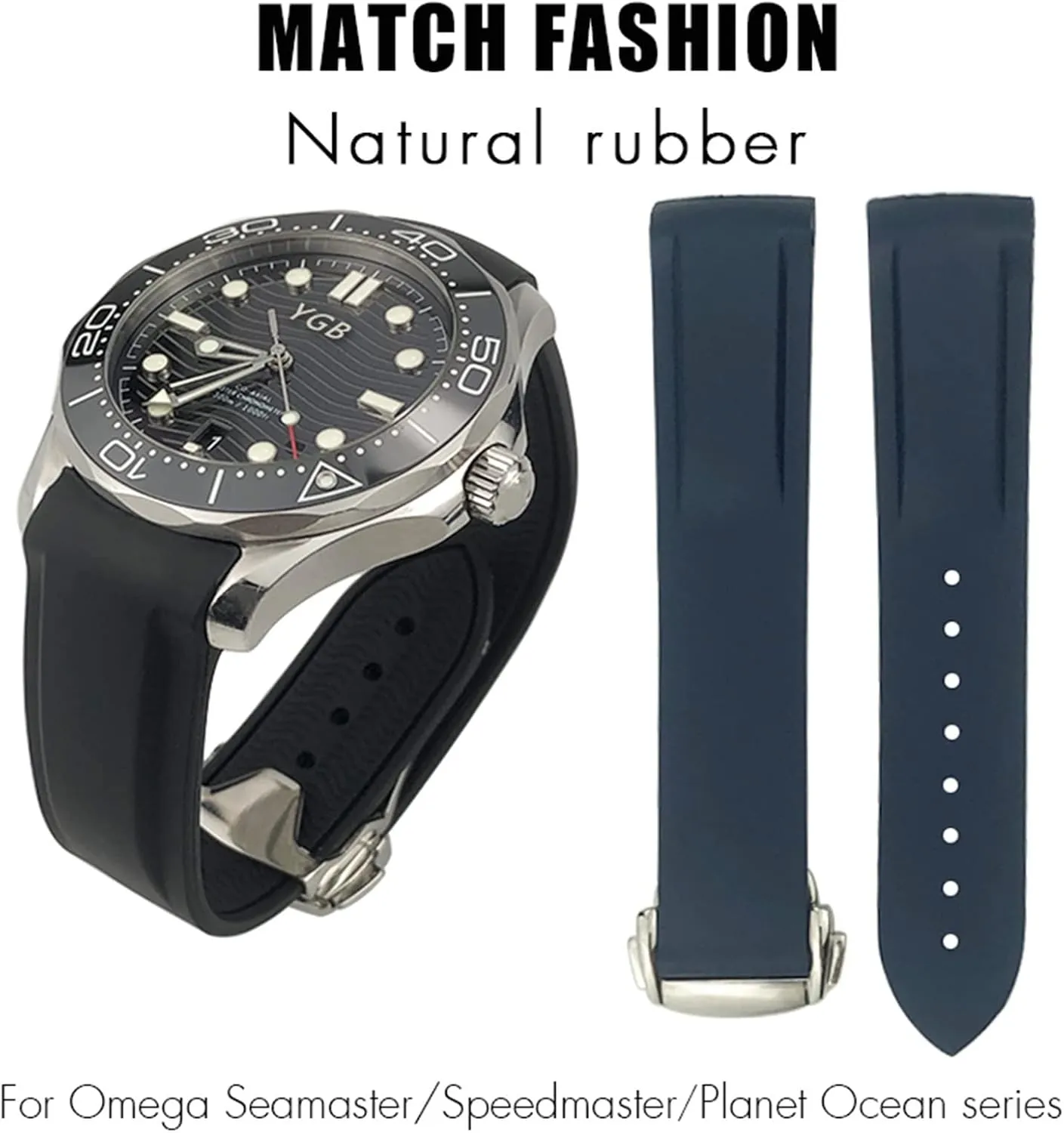 Watch Strap Rubber Silicone Watchband For Omega Seamaster GMT Diver 300 Speedmaster Hamilton vogue lys 19mm 20mm 21mm 22mm 