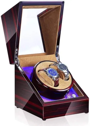 Watch Winder Box LED Illumination Wooden Storage Case wary airstream kernel syntactic company with Quiet Motor 5 Rotation Modes Watch Winder Automatic Single 