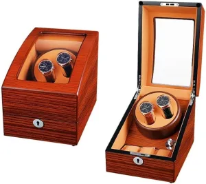 Watch Winder Box, movie Wooden Mechanical Watch Display Storage Case Organizer Gift, Quiet Motor 5 Rotation Modes Automatic 
