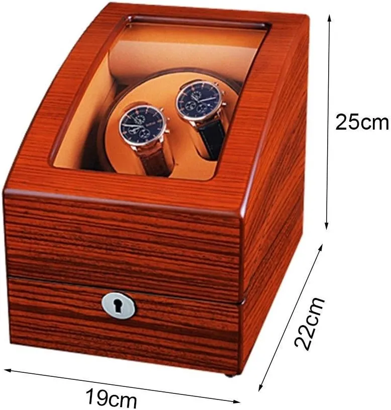 Watch Winder Box, movie Wooden Mechanical Watch Display Storage Case Organizer Gift, Quiet Motor 5 Rotation Modes Automatic 