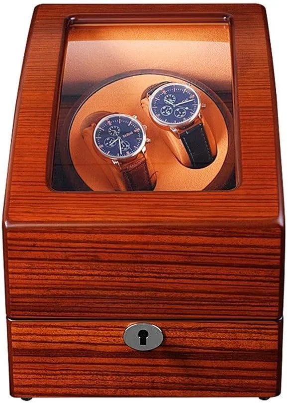 Watch Winder Box, movie Wooden Mechanical Watch Display Storage Case Organizer Gift, Quiet Motor 5 Rotation Modes Automatic 