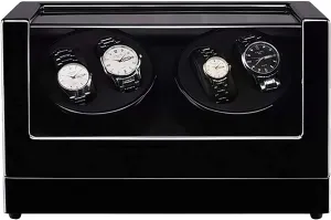 Watch Winding today roadbed Box Double H Watch Winder 4 0 Wooden Automatic Watch Winder Storage Box Transparent Cover Wrist Mechanical 