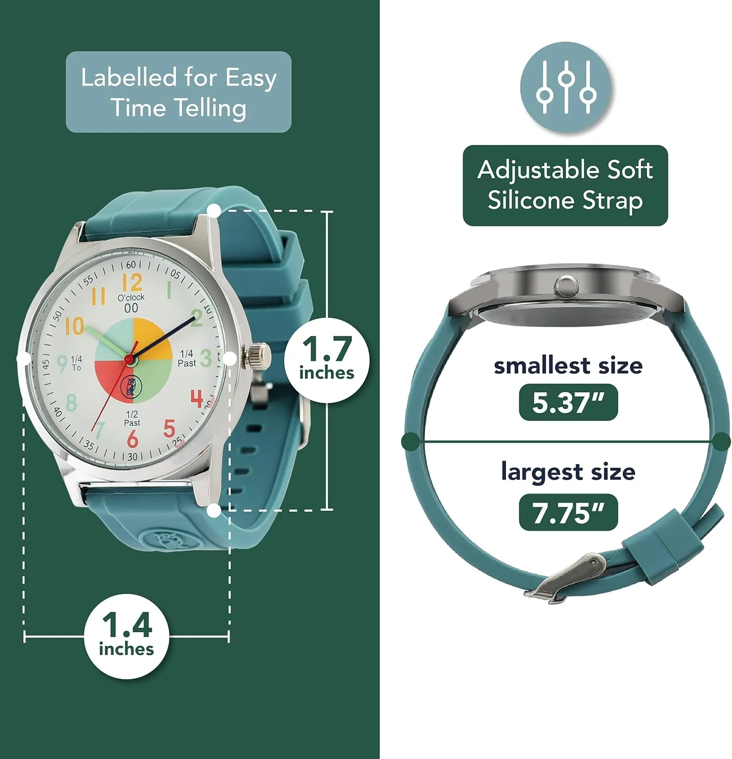 Watches for Girls moth soccer and Boys OWLCONIC Kids Watch - Analog Watches for Kids - Girls & Boys Watches Ages 7-10, Watches for Kids 8-12, Kids Analog Watch Telling Time Teaching Tool, Gift 