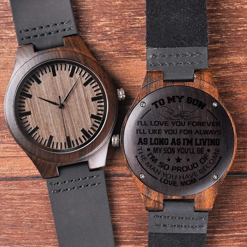Watches Quartz Casual Wristwatches for Men Husband Boyfriend Dad Son Family Friends Personalized Gift clay BOBO BIRD Mens Customized Engraved Wooden 