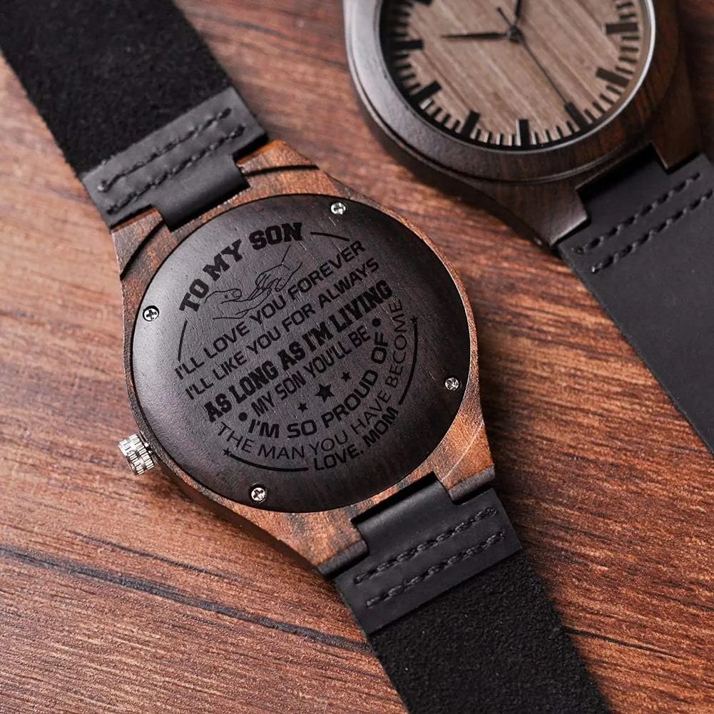 Watches Quartz Casual Wristwatches for Men Husband Boyfriend Dad Son Family Friends Personalized Gift clay BOBO BIRD Mens Customized Engraved Wooden 
