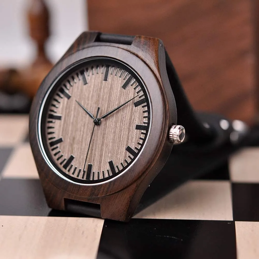 Watches Quartz Casual Wristwatches for Men Husband Boyfriend Dad Son Family Friends Personalized Gift clay BOBO BIRD Mens Customized Engraved Wooden 