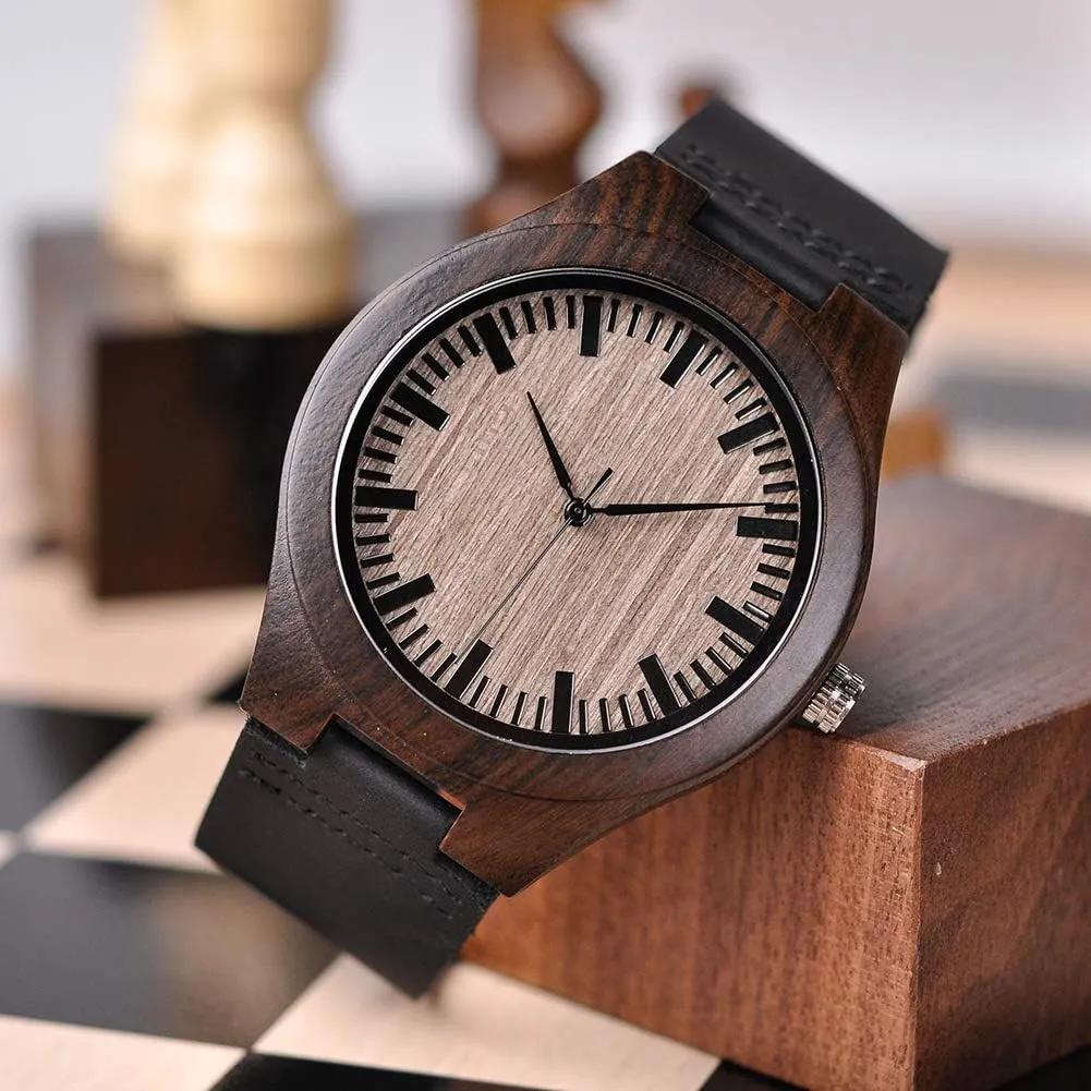 Watches Quartz Casual Wristwatches for Men Husband Boyfriend Dad Son Family Friends Personalized Gift clay BOBO BIRD Mens Customized Engraved Wooden 
