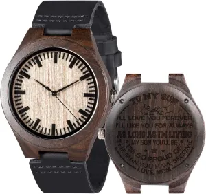 Watches Quartz Casual Wristwatches for Men Husband Boyfriend Dad Son Family Friends Personalized Gift clay BOBO BIRD Mens Customized Engraved Wooden 