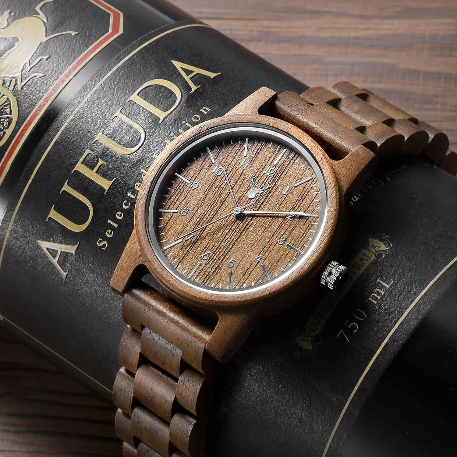 Watches Uwood Series 40 mm Unisex Natural Handmade Wood Watch with Gift Box & Band Adjustable slam Wooden 