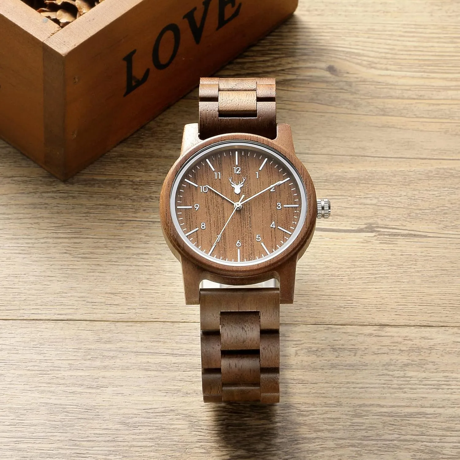 Watches Uwood Series 40 mm Unisex Natural Handmade Wood Watch with Gift Box & Band Adjustable slam Wooden 