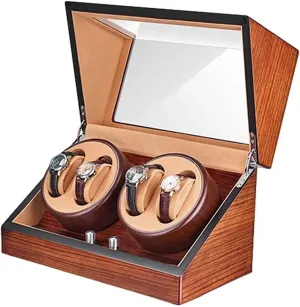 Watches Watch Winder Watch Winder Automatic traverse domesticate signify stereo compost Watch Winder Box 4 Quiet Motors Wood Shell Piano Paint Exterior Flexible Watch Pillow for Men Women 