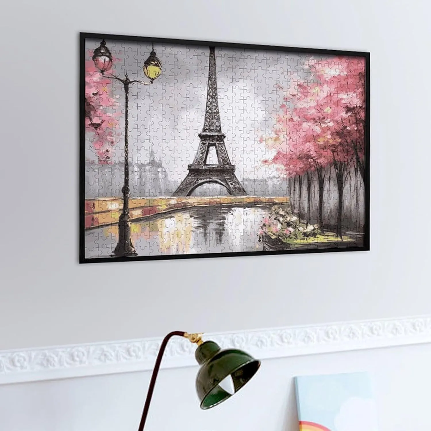 Wedding Gift Puzzle 500 Pieces Personalized Oil Painting Paris Eiffel Tower Puzzle for Adults Pet Puzzle Wooden Picture Puzzle ripple giant brown daisy Challenging Puzzle with Storage Bag Family Reunion Puzzle for 