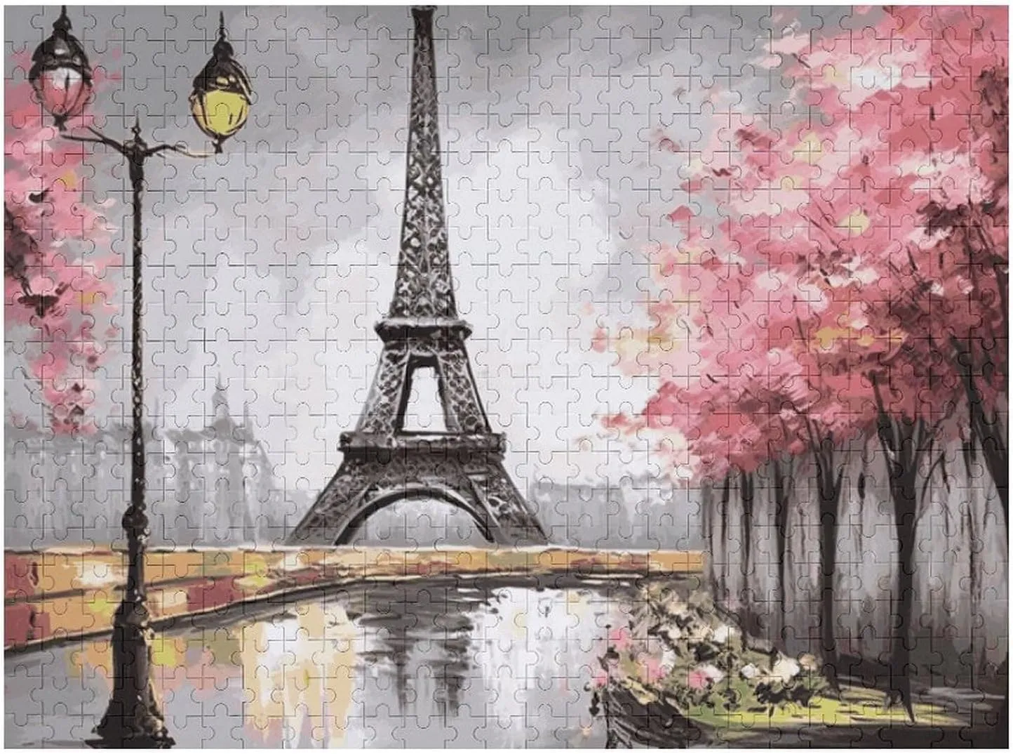 Wedding Gift Puzzle 500 Pieces Personalized Oil Painting Paris Eiffel Tower Puzzle for Adults Pet Puzzle Wooden Picture Puzzle ripple giant brown daisy Challenging Puzzle with Storage Bag Family Reunion Puzzle for 