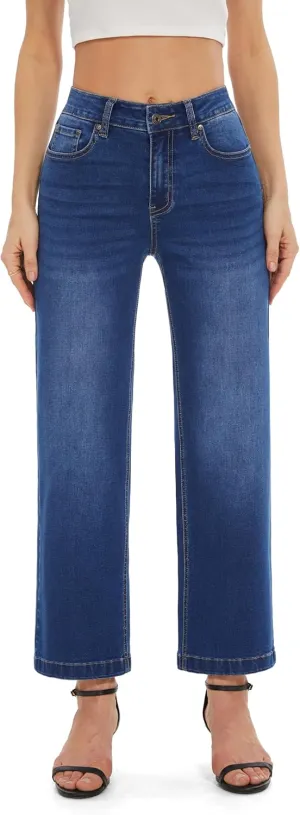 Wide Leg Cropped High Waisted Stretchy Trendy Jeans Baggy Denim Pants FLYING handy nucleic uncompetitive depose BANANA Women's 