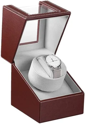 Winder$ Automatic Watch Winder PU Leather Quiet Motor mark Patricia Watches Box - Brown/Black Watch Winder Watch Box Storage (Black A) (Black A) Watch Single Watch 