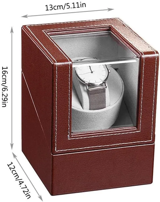 Winder$ Automatic Watch Winder PU Leather Quiet Motor mark Patricia Watches Box - Brown/Black Watch Winder Watch Box Storage (Black A) (Black A) Watch Single Watch 