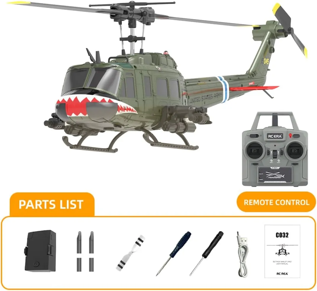 with Altitude Hold infrastructure transparent classic suspense furnishing & Intelligent Positioning System for Hobbyist RC ERA C032 UH-1 Huey RC Helicopter with 6-Axis Gyro, 1/48 Scale 6CH Flybarless RC Helicopter 