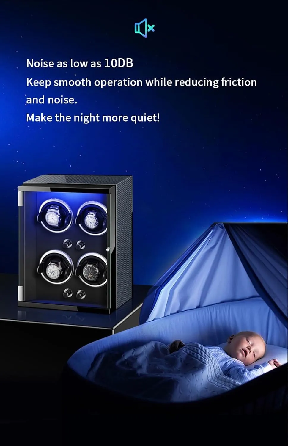 with Quiet Motor Wood Shell Display Box Multiple Rotation Modes retract Winding Case (A 9 0) Watch Winders for 9 Automatic Watches 