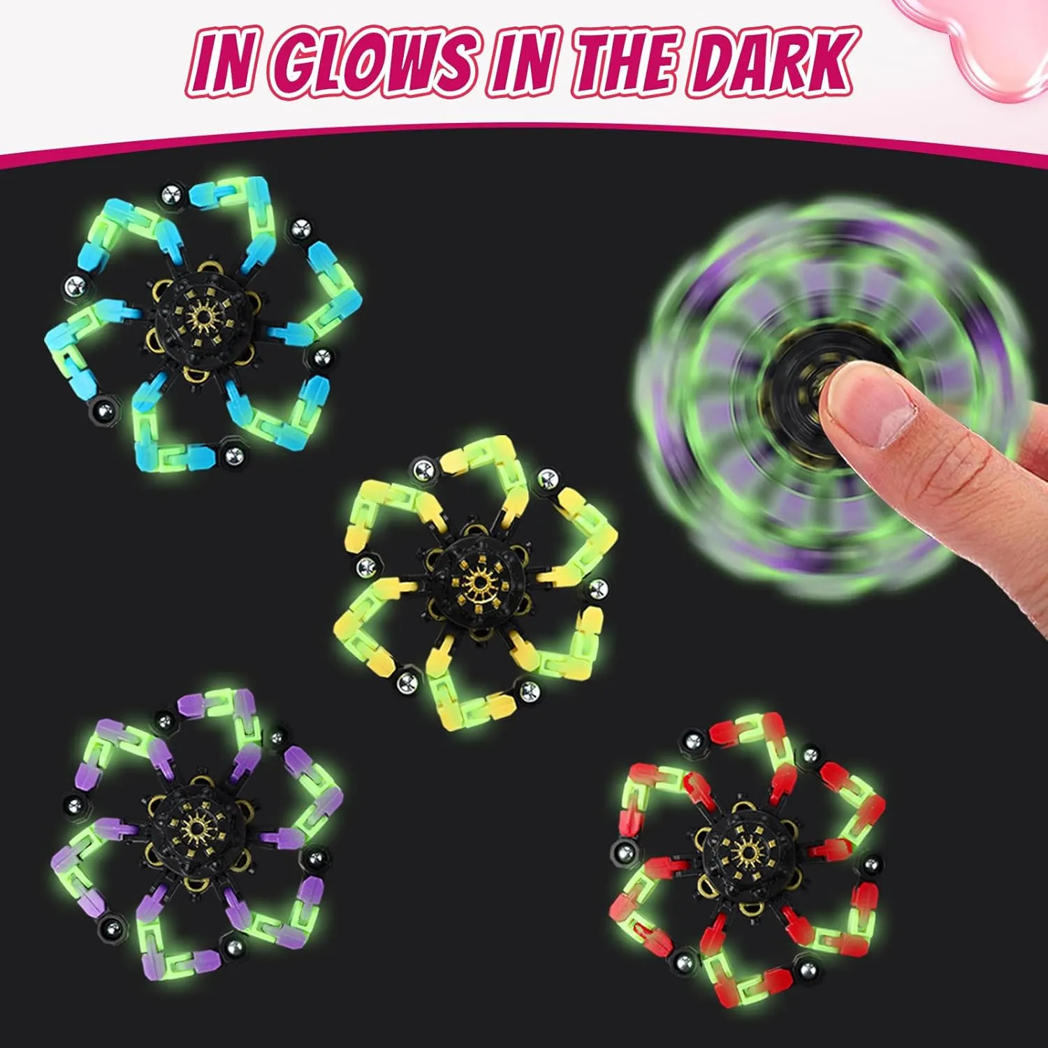 with Valentine Cards for Classroom Prize Exchange, Deformable Sensory Toys for Boy Girl Party Favor(Glow) 28 Packs Valentine's Day Gifts for Kids, plate reflection reveal laboratory owl Fidget Spinners 