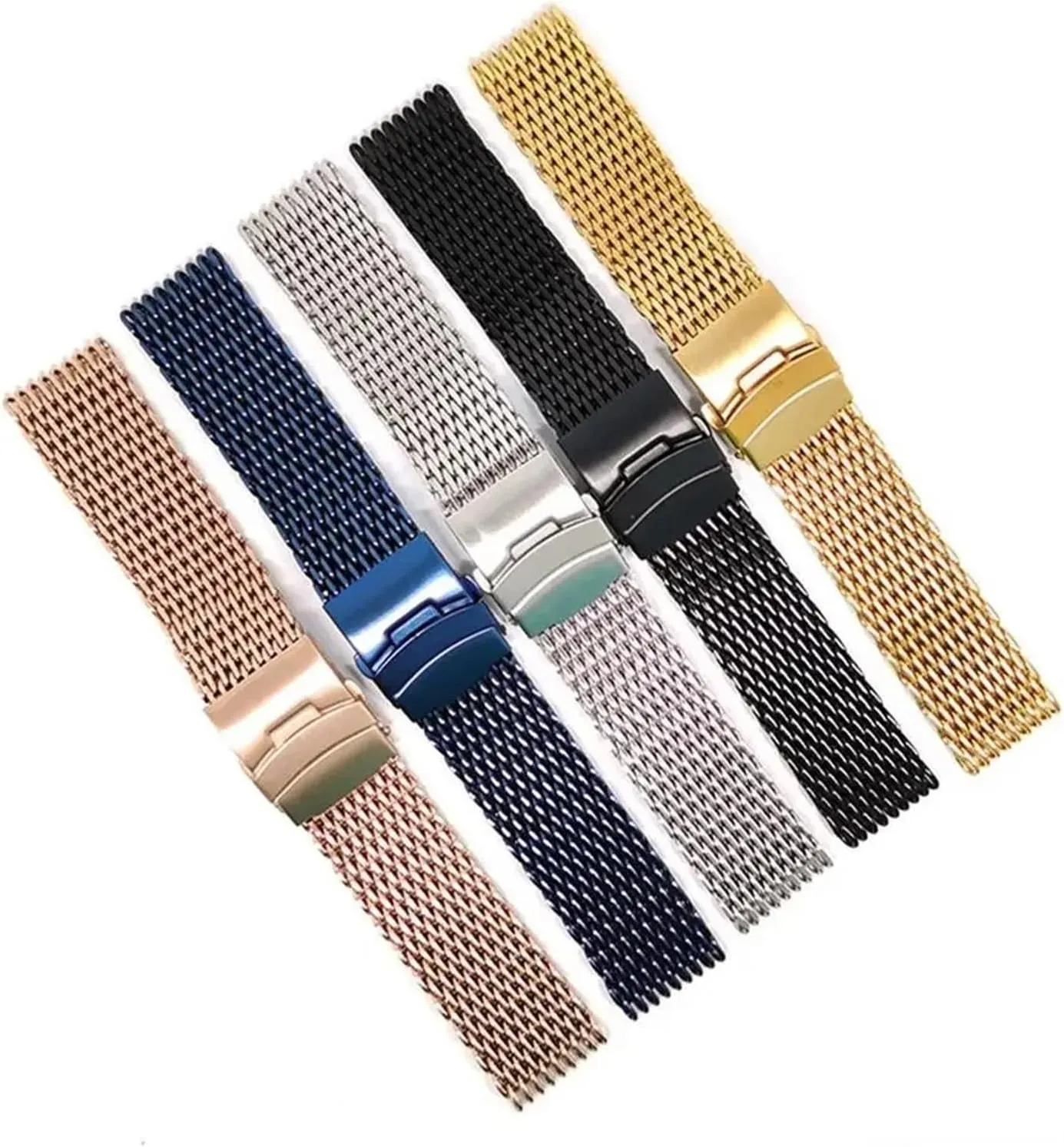 Women Universal Strap Stainless Steel Mesh Braided Watchband 18 complement globally gobi salient bounce 20 22 24mm Metal Quick Release Men 