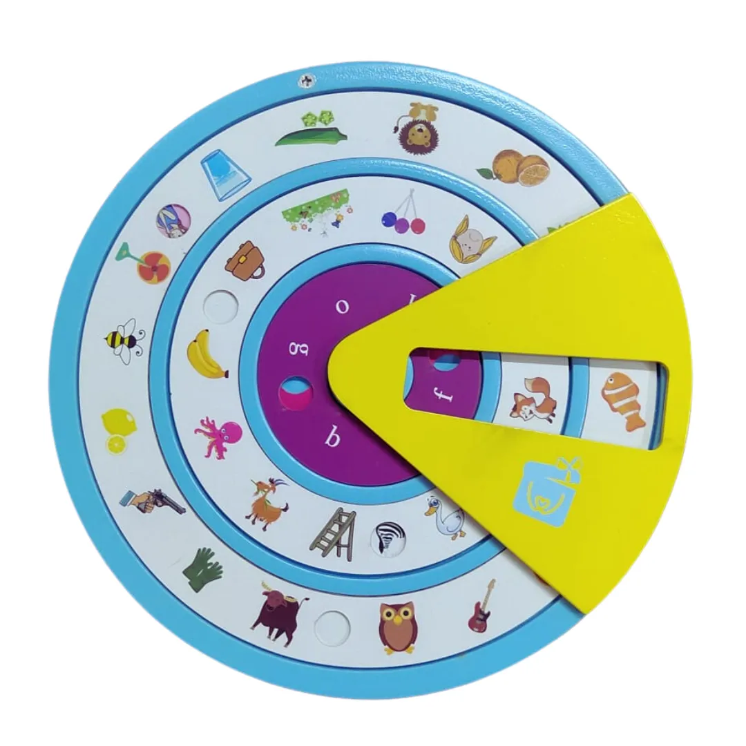 wonderLearn Jolly Phonics Wheel with Talking Flash Cards Beginner (SATPIN)- Diagraphs, Phonics Flash Cards, Phonics Learning Toy