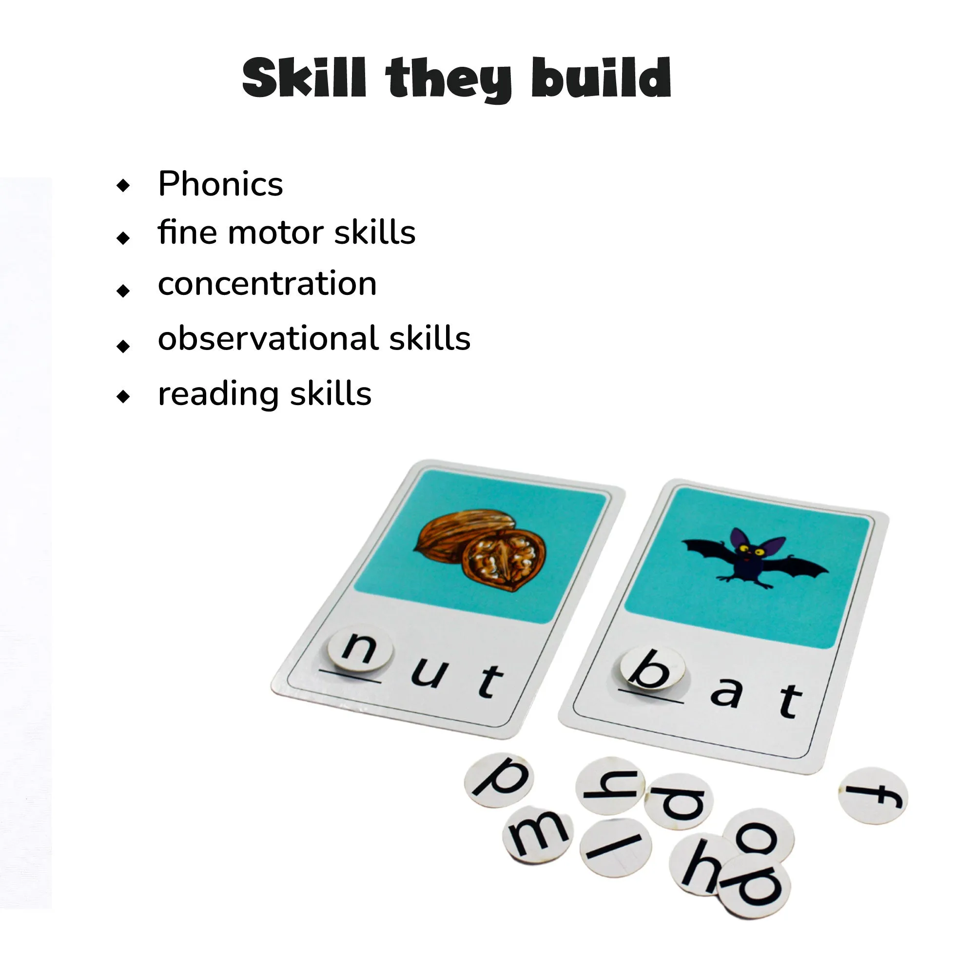 wonderLearn Sound Clips CVC Blending Phonics Talking Flash Cards- Phonics & Spelling Game, Digraphs & CVC Blends, 30 English Learning Interactive Flash Cards For Kids