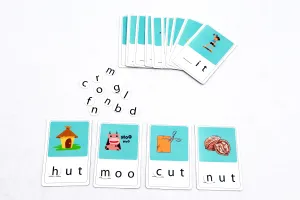 wonderLearn Sound Clips CVC Blending Phonics Talking Flash Cards- Phonics & Spelling Game, Digraphs & CVC Blends, 30 English Learning Interactive Flash Cards For Kids