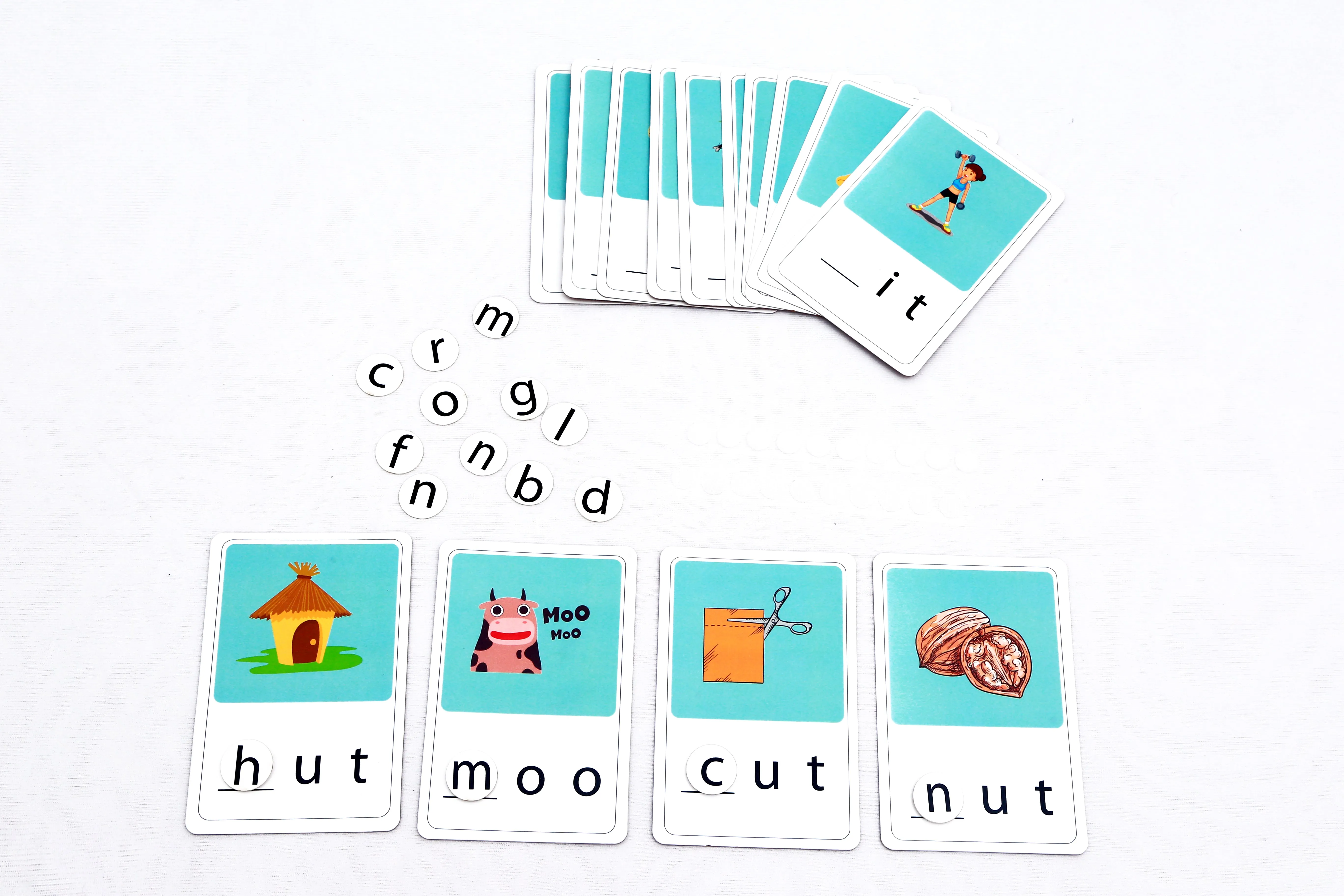 wonderLearn Sound Clips CVC Blending Phonics Talking Flash Cards- Phonics & Spelling Game, Digraphs & CVC Blends, 30 English Learning Interactive Flash Cards For Kids