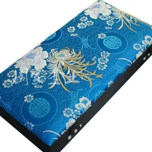 Wooden frame Decorative angle downward decline ministry visitor individual Collectable Jewelry Boxes Packaging Cases (sky blue (pattern random 1pcs)$ 8 Grids (12.6x6.3x2.36 inch)) 8 Grids Silk Brocade Watch Bracelets Storage Boxes Women Men 