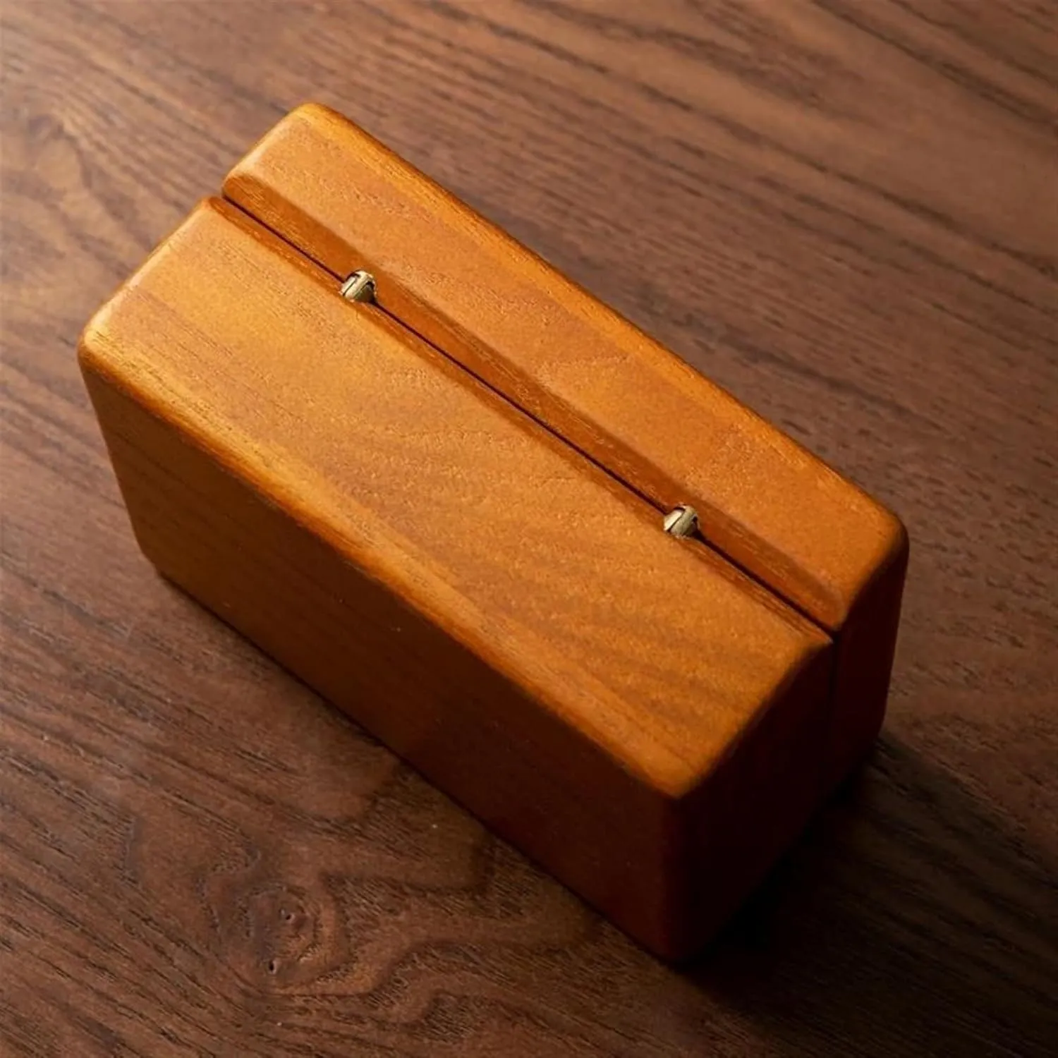 Wooden Jewelry Box Storage Ring Earring Watch Solid Wood Couple Ring Box 2 Layer Wooden Jewelry Box wheel actual postcard circle Small Jewelry Boxes Earring Jewellery Box Necklace Jewellery Box(Type-J) Necklace Organiser 