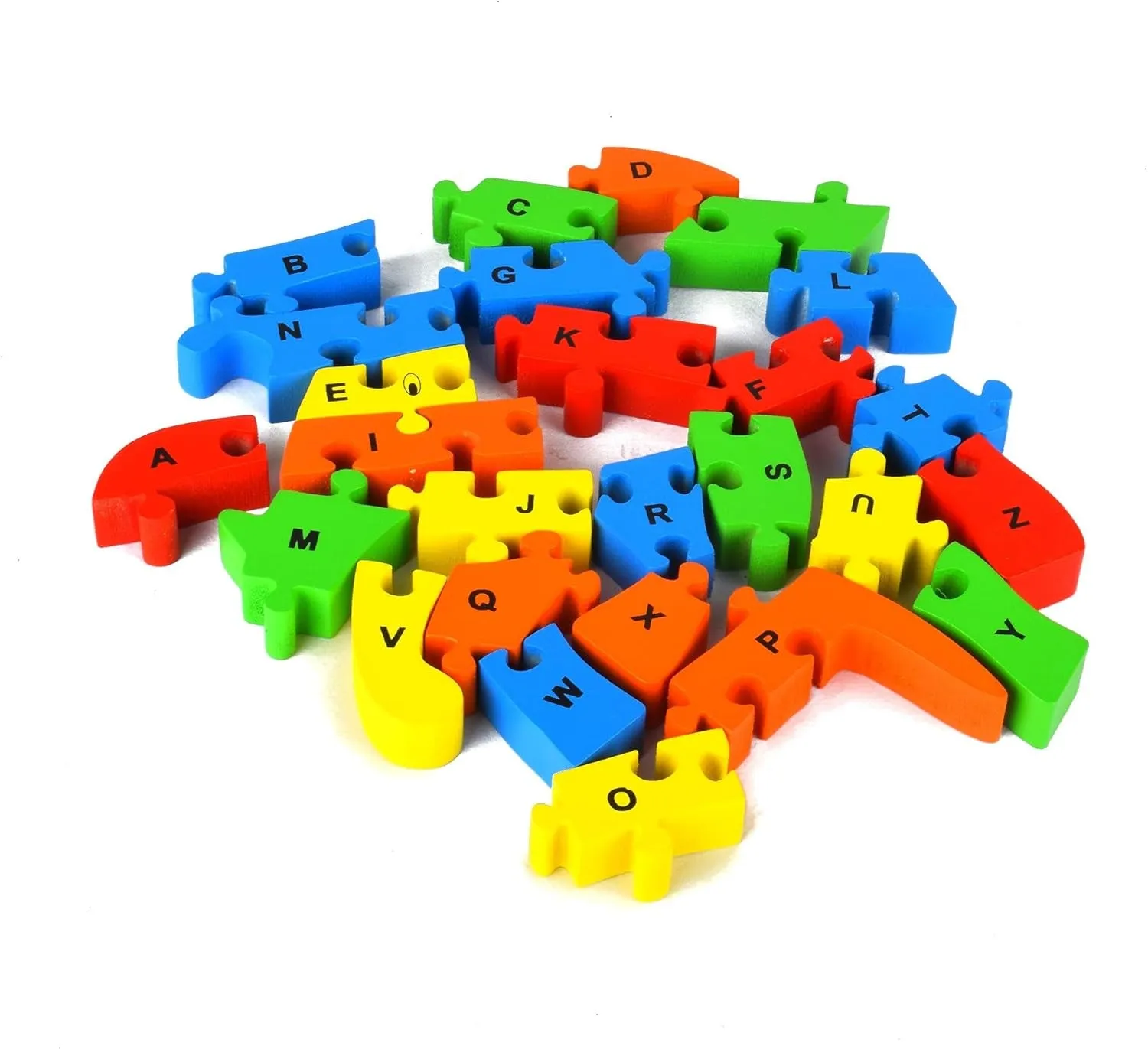 Wooden Puzzles for Kids, Elephant Multi Educational English Upper Case Alphabet Learning, Kindergarten Language Development Puzzles, Ages 3  Years Old Preschool or Toddlers, Pack of 1