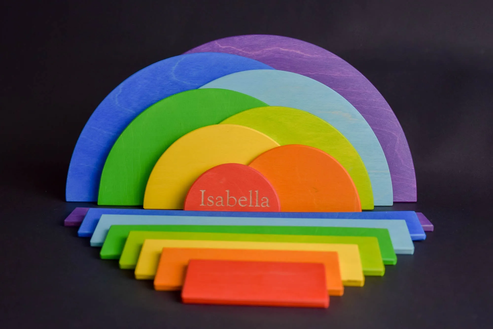 Wooden Rainbow Semi Circles